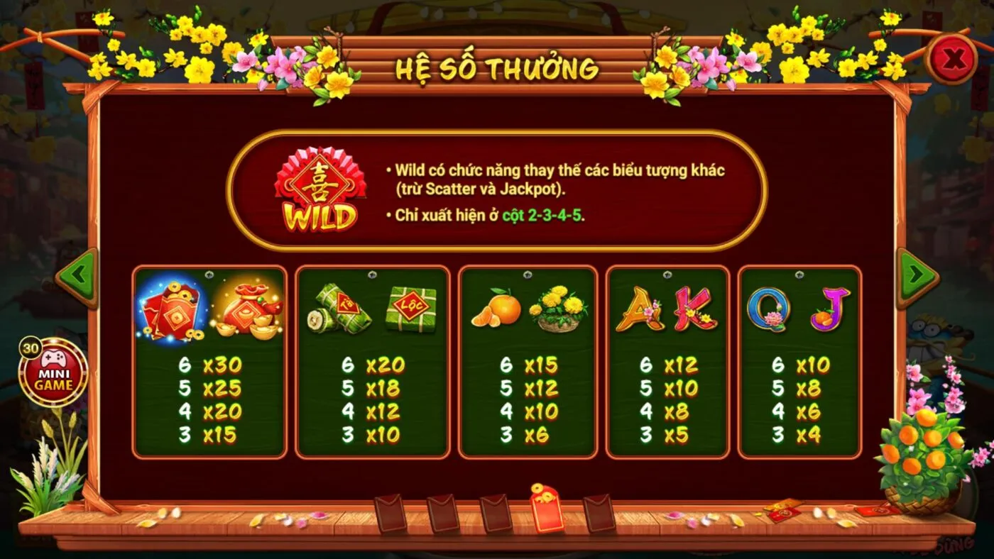 Quy định về hệ số thưởng trong trò Sắc xuân chợ Tết tại Hit Club